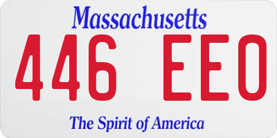 MA license plate 446EE0