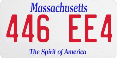 MA license plate 446EE4