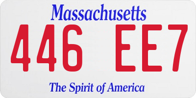 MA license plate 446EE7