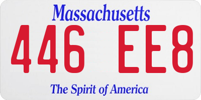 MA license plate 446EE8