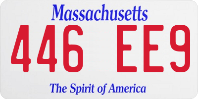 MA license plate 446EE9