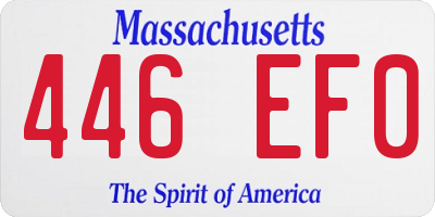 MA license plate 446EF0