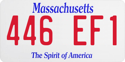 MA license plate 446EF1