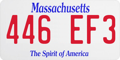 MA license plate 446EF3