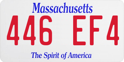 MA license plate 446EF4