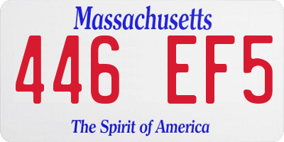 MA license plate 446EF5