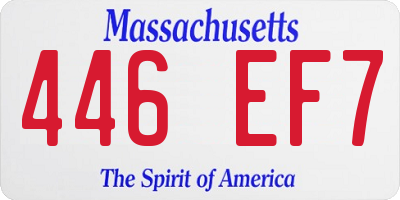 MA license plate 446EF7