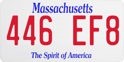MA license plate 446EF8