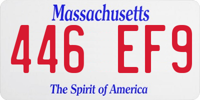 MA license plate 446EF9