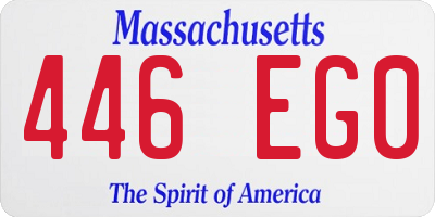 MA license plate 446EG0