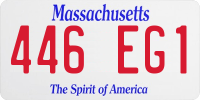 MA license plate 446EG1