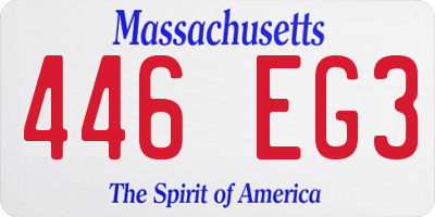 MA license plate 446EG3