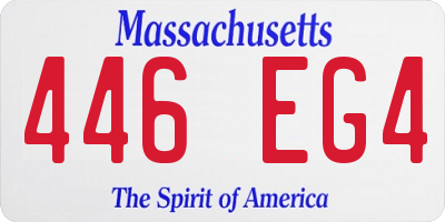 MA license plate 446EG4