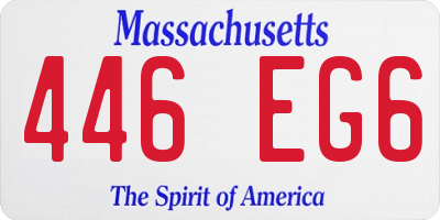 MA license plate 446EG6
