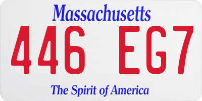 MA license plate 446EG7