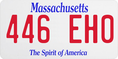 MA license plate 446EH0