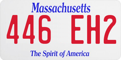 MA license plate 446EH2
