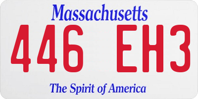 MA license plate 446EH3
