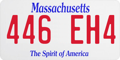 MA license plate 446EH4