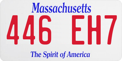 MA license plate 446EH7