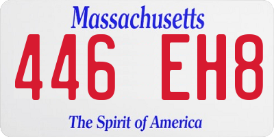 MA license plate 446EH8