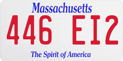 MA license plate 446EI2