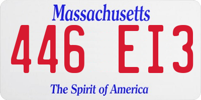 MA license plate 446EI3