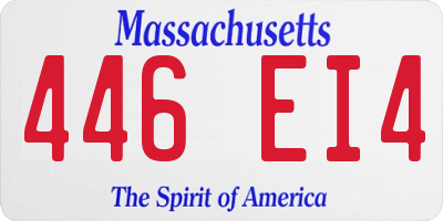 MA license plate 446EI4