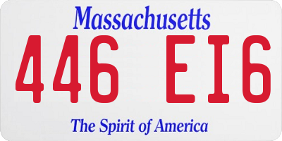 MA license plate 446EI6