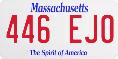 MA license plate 446EJ0