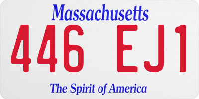 MA license plate 446EJ1