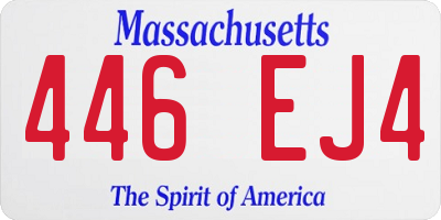 MA license plate 446EJ4