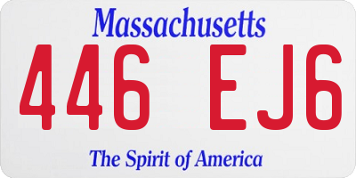 MA license plate 446EJ6