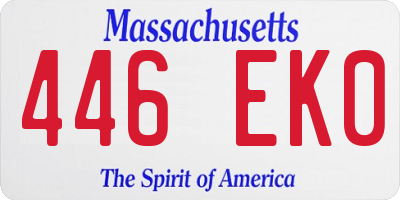MA license plate 446EK0