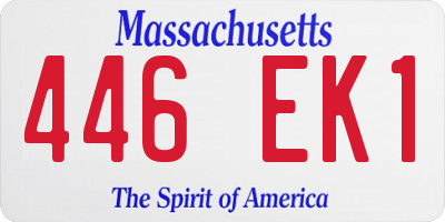 MA license plate 446EK1