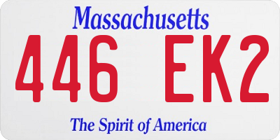 MA license plate 446EK2