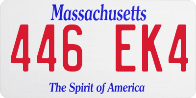 MA license plate 446EK4