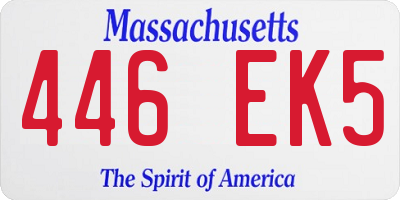 MA license plate 446EK5