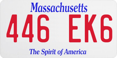 MA license plate 446EK6