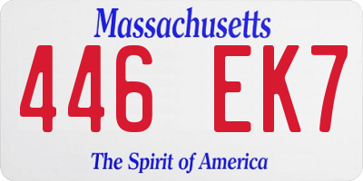 MA license plate 446EK7