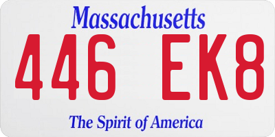 MA license plate 446EK8