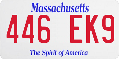 MA license plate 446EK9