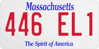 MA license plate 446EL1