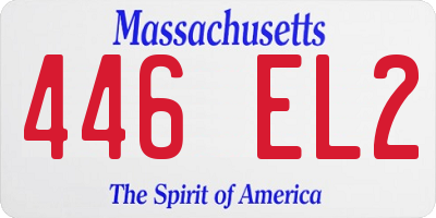MA license plate 446EL2