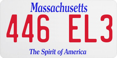 MA license plate 446EL3