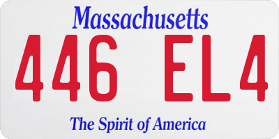 MA license plate 446EL4