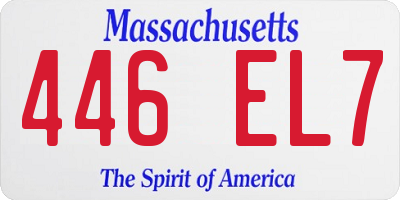 MA license plate 446EL7