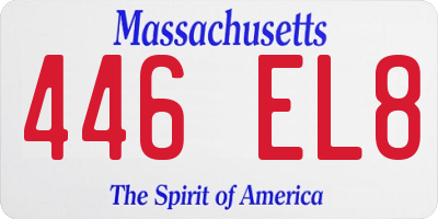 MA license plate 446EL8
