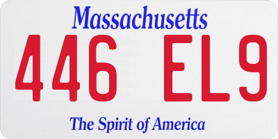 MA license plate 446EL9