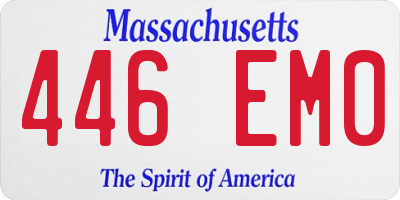 MA license plate 446EM0